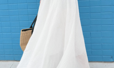 30代女性向け白・ホワイトのマキシ丈スカートに関する参考画像