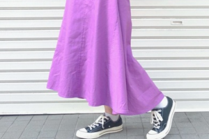 紫・パープルの30代女性向けマキシ丈スカートに関する参考画像