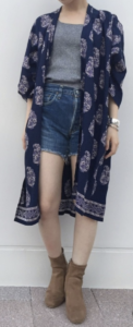ショートパンツのペイズリー柄コーデに関する参考画像