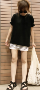 ボーダーのショートパンツのコーデに関する参考画像