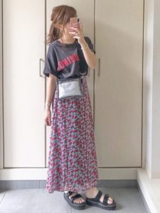 2020夏向けラバーサンダル黒・ブラックコーデに関する参考画像