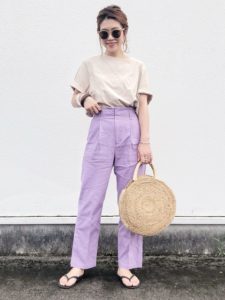 【2020年夏】かごバッグの人気色別コーデの参考画像