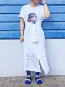 2020夏向けラバーサンダル青・ブルーコーデに関する参考画像