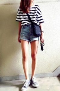 ダメージショートパンツのコーデに関する参考画像