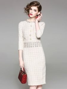 21年秋 ツイードワンピースの30代レディース向け色別流行コーデ 女性のおすすめ着こなし方 ファッションコクシネル