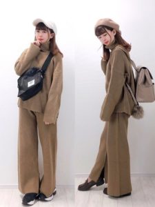 21年冬 ニットセットアップの30代レディース向け色別流行コーデ 女性のおすすめ着こなし方
