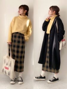 【2020年冬】タートルニットの30代レディース向け色別流行コーデの参考画像