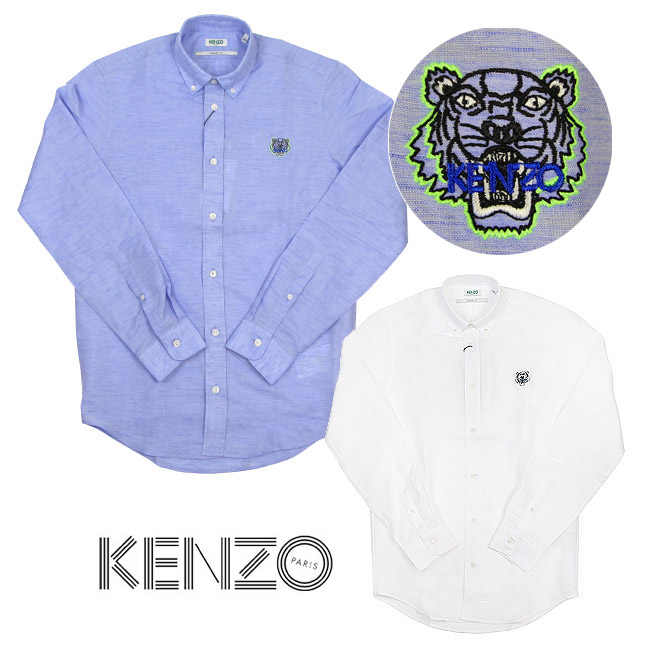 KENZO - 【極希少】kenzoケンゾー/長袖ポロシャツ/刺繍ロゴの+