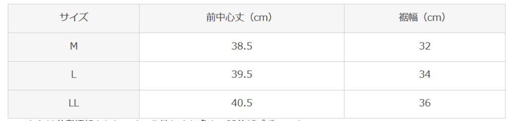 グンゼのサイズ感やイメージに関する参考画像