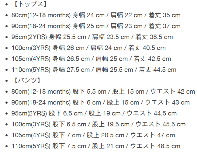 Gapベビーのサイズ感やイメージに関する参考画像